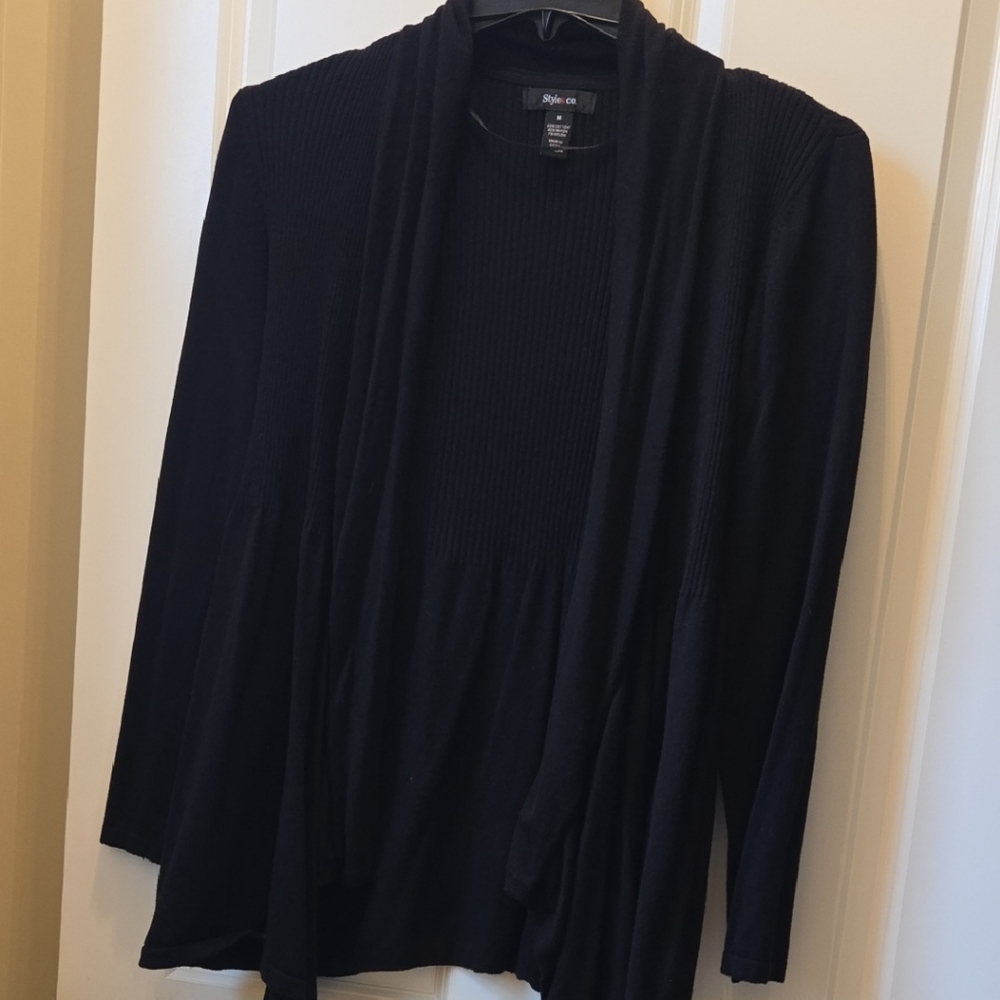 Style & Co. Black Ribbed Knit Sweater